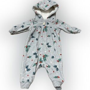 Mistletoe Fleece Zippy Carters